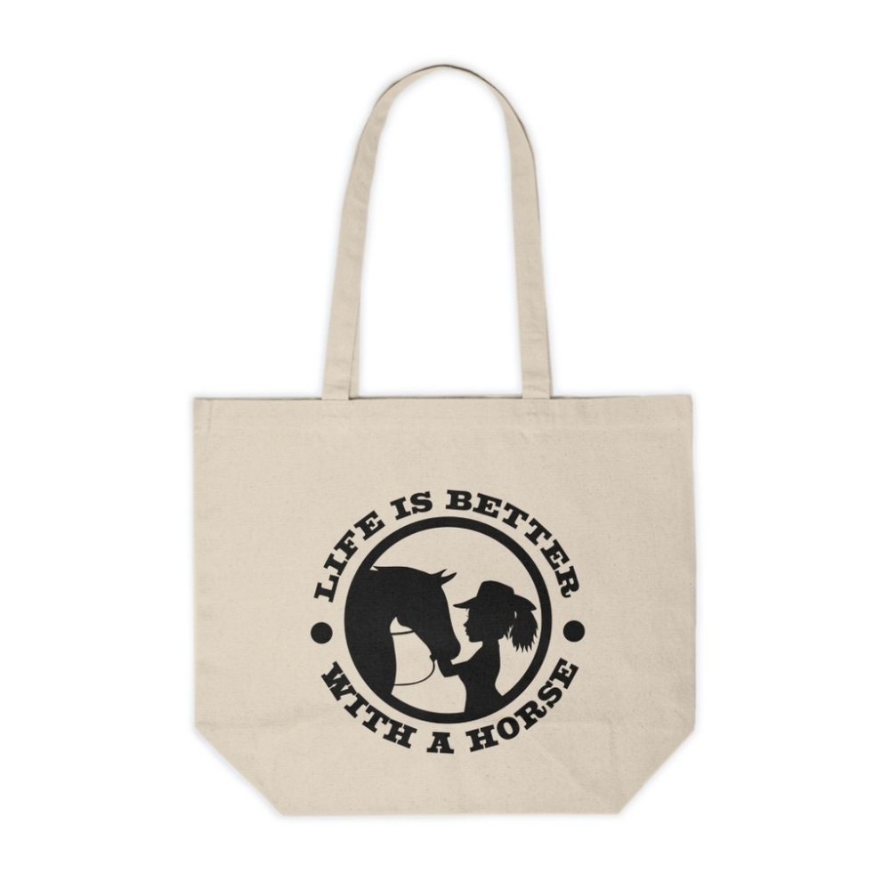 Life Is Better With A Horse Custom Canvas Tote Bag